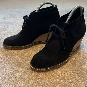 J. Crew Women’s 7 MacAlister Black Suede Wedge Booties Made in Italy